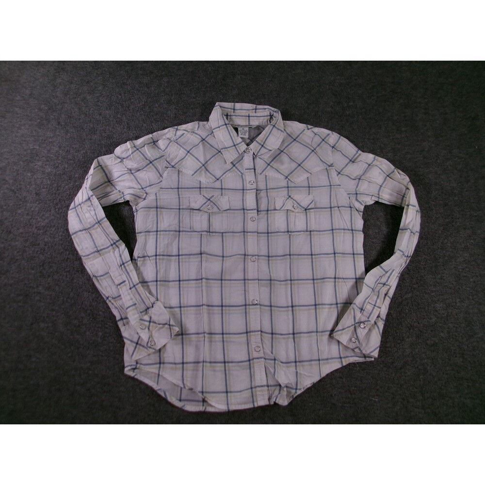 Aeropostale Top Women Medium Plaid Pearl Snap Western Work Outdoor Cowgirl